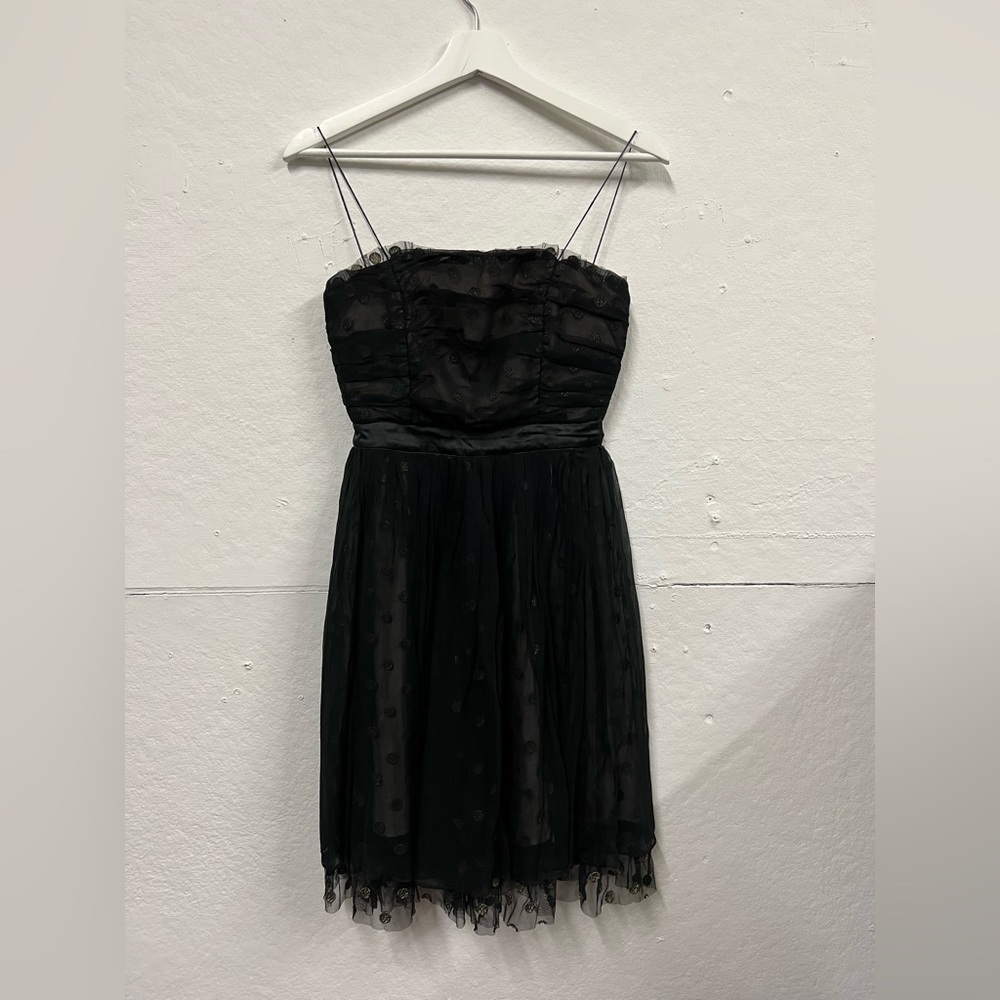 Urban outfitters vintage black and gold polka dot cocktail dress